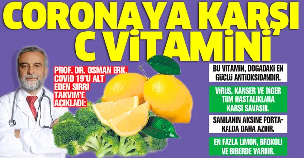 Prof. Dr. Osman Erk coronavirüsü alt eden sırrı TAKVİM'e açıkladı! C vitaminine dikkat çekti