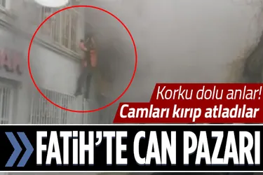 Fatih'te can pazarı: Pencereden atladılar!