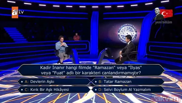 Kim Milyoner Olmak İster'de Kadir İnanır sorusu yarışmacının sonu oldu! Yeşilçam'ın o filmini bilemedi sosyal medyada gündem oldu - 4