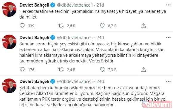 Hain terör örgütü PKK köşeye sıkışınca Gara'da 13 sivili şehit etti! Tepki üstüne tepki yağıyor: Hiçbir şey eskisi gibi olmayacak!