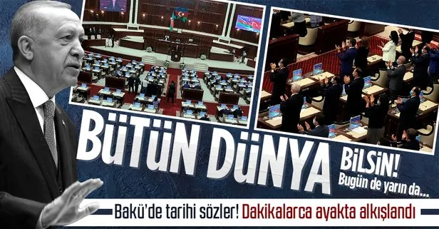 SON DAKİKA: Başkan Erdoğan’dan Azerbaycan Milli Meclisi’nde önemli açıklamalar