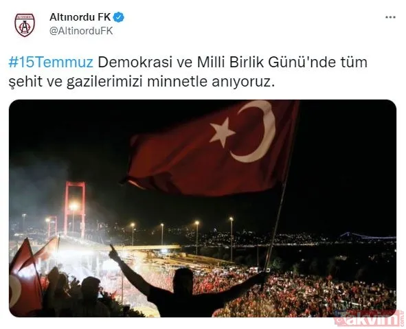 Türk futbolunun dev kulüplerinden 15 Temmuz paylaşımları... - 23