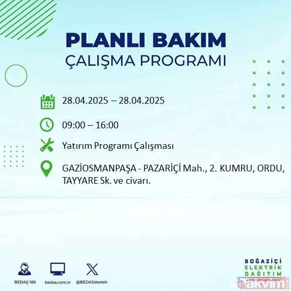 İSTANBUL ELEKTRİK KESİNTİSİ: BEDAŞ 28 Nisan 2025 Pazartesi elektriklerin gideceği ilçeleri duyurdu - 32