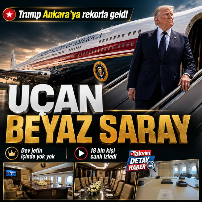 Dünyanın takip ettiği uçak: Trump Ankaraya Uçan Beyaz Sarayla geldi