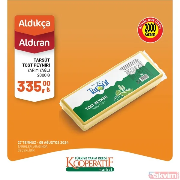 Tarım Kredi Market'te 60 üründe dev indirim! Katalogda yok yok! Taze Kaşar 249 TL, Siyah Zeytin 115 TL, Tuvalet Kağıdı 40'lı 209 TL... - 14