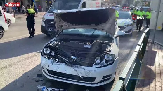 Park denetimi yapan polise araç çarptı