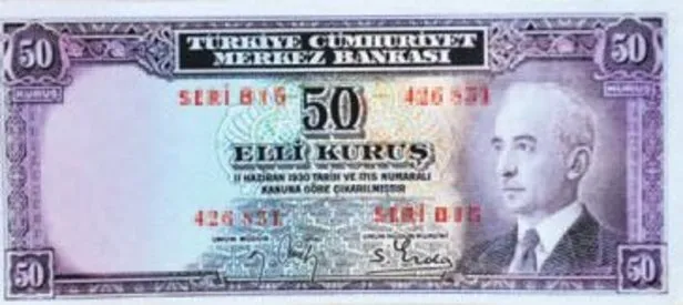 50 kuruşluk kağıt para