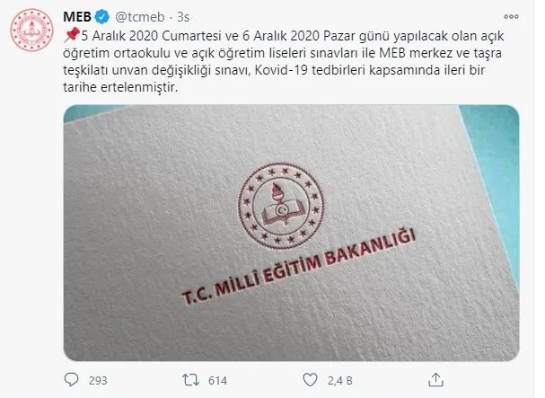 AÖL sınavları ertelendi! Açık Öğretim Lisesi AÖL sınavları ne zaman yapılacak? MEB açıklaması…-2