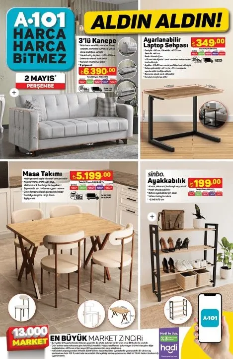 A101'de 2 Mayıs'ta 100 TL indirim! 12'li tuvalet kağıdı 179 TL'en 79 TL'ye düştü! 1.25 L sıvı yağ 89 TL, tost peyniri 69.90 TL, sucuk 149 TL...-18