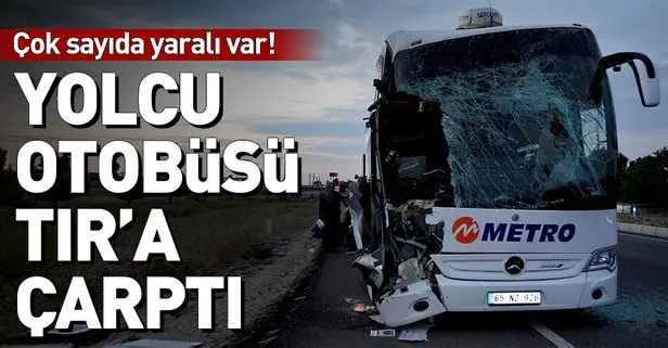 Amasya’da yolcu otobüsü TIR’a çarptı