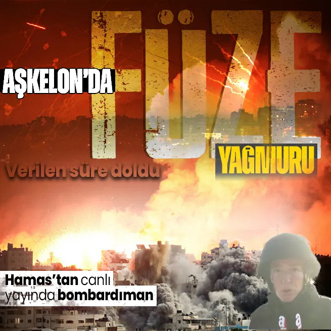 Canlı yayında hareketli dakikalar! Verilen süre doldu Hamas Aşkelonu bombalıyor