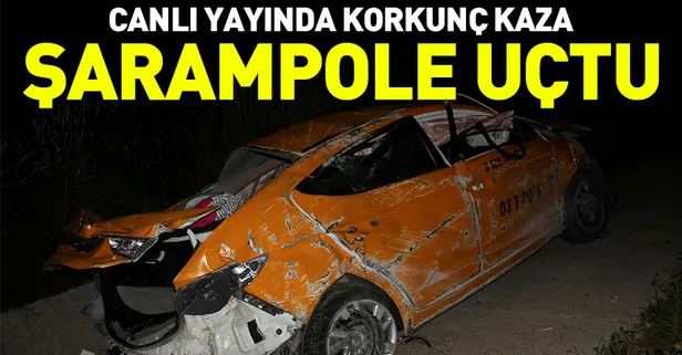 Canlı yayın yaparken şarampole uçtu