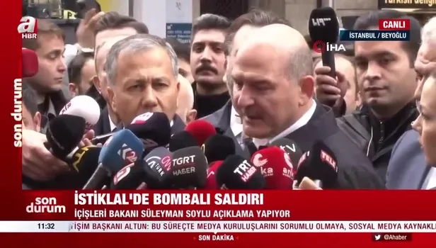 KALLEŞLİK! İçişleri Bakanı Süleyman Soylu'dan Taksim İstiklal'deki patlamaya dair son dakika açıklaması! Teröristi öldürüp...