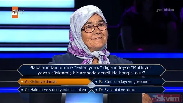 Kim Milyoner Olmak İster'de 104 bin takipçili Habibe teyze 1 milyon TL değerindeki soruyu açmayı başardı! "TDK'ya göre hangisinin içinde geçtiği deyim yoktur" sorusunda çekildi... - 6