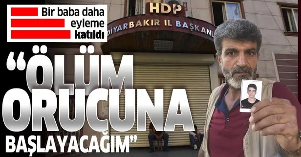 HDP’nin Diyarbakır İl Binası önünde başlayan eyleme bir baba da katıldı! Oğlum HDP binasına girdi bir daha çıkmadı