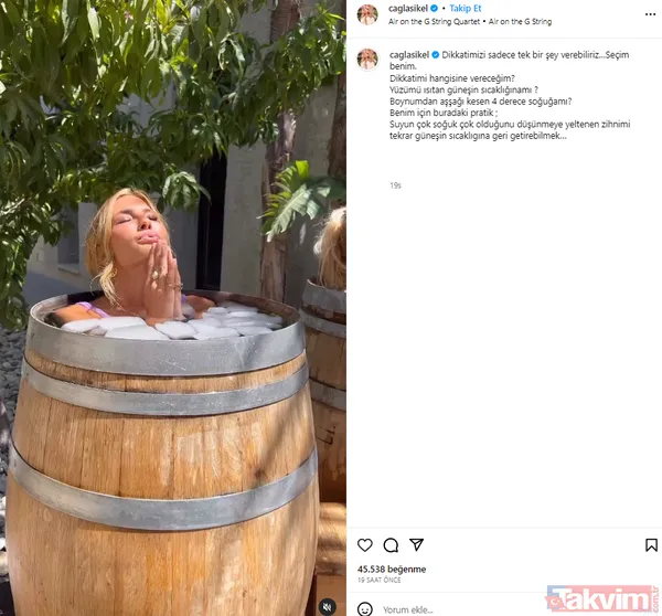 Çağla Şıkel bir şeyler deniyor "Seçim benim dikkatimi hangisine vereceğim?" Kendini koskocaman bir varilin içine sokan Çağla... - 6