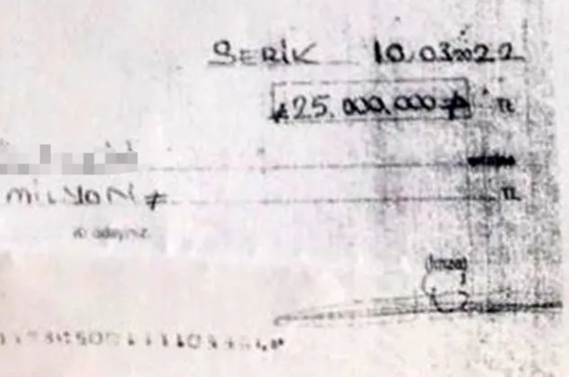 Antalya Serik'te 10 yıllık 25 milyon lira yazılı çek varisleri şoke etti