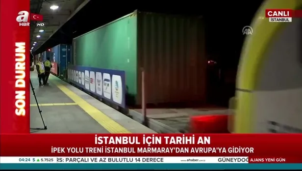İstanbul için tarihi an! Çin'den Avrupa'ya kesintisiz olarak gidecek olan ilk yük treni Marmaray'dan böyle geçti