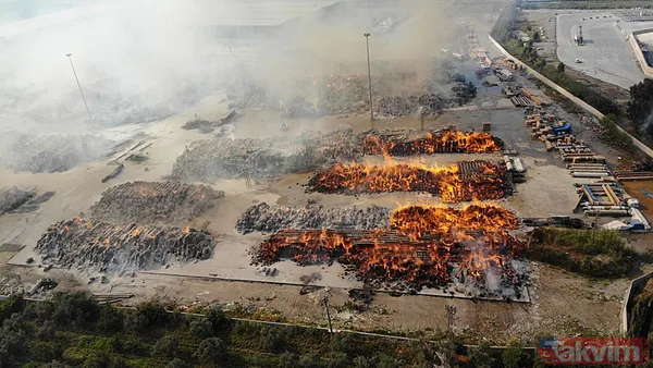 Aydın'da kağıt fabrikasındaki yangın yeniden kontrolden çıktı: Havadan ve karadan müdahale sürüyor - 9