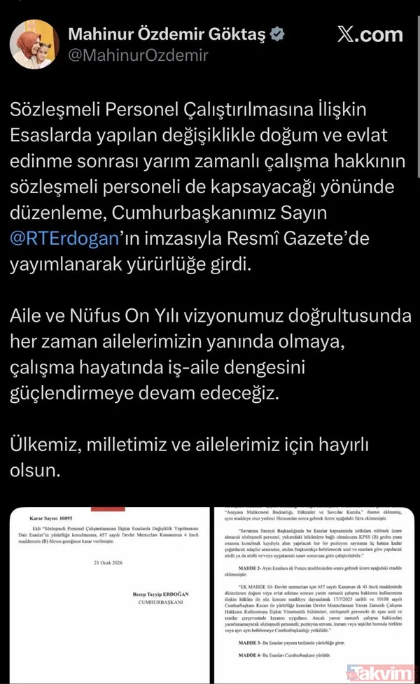 Sözleşmeli personele yarı zamanlı çalışma hakkı: Resmi Gazete'de yayımlandı! Kimleri kapsıyor? - 6