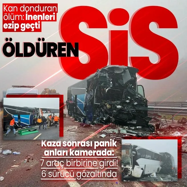 Kuzey Marmara Otoyolunda katliam gibi kaza! 7 araç birbirine girdi: Çok sayıda ölü ve yaralı var