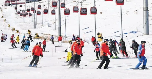 Erciyes Kayak Merkezi hafta sonu tatilci akınına uğradı!