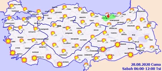 HAVA DURUMU | Meteorolojiden o illere sağanak yağış uyarısı | 28 Ağustos hava durumu-2