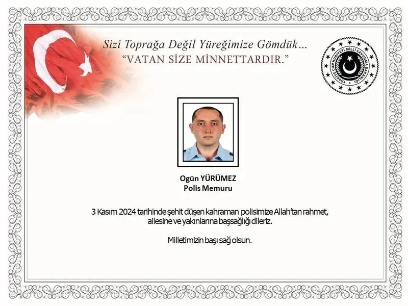 İETT otobüsü kazasında şehit olan polis Ogün Yürümez (X)
