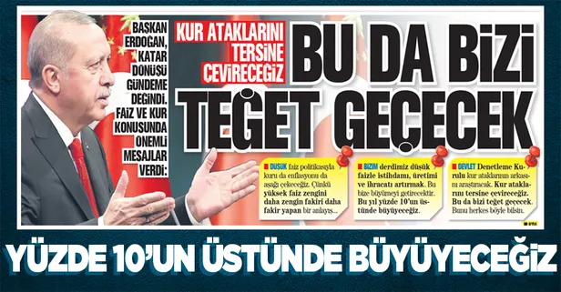 Başkan Recep Tayyip Erdoğan, Katar dönüşü gündeme değindi! Faiz ve kur konusunda önemli mesajlar verdi