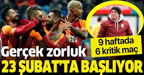 Gerçek zorluk 23 Şubat’ta başlıyor! 5’te 5 yapan Galatasaray 9 haftada kritik 6 maça çıkacak