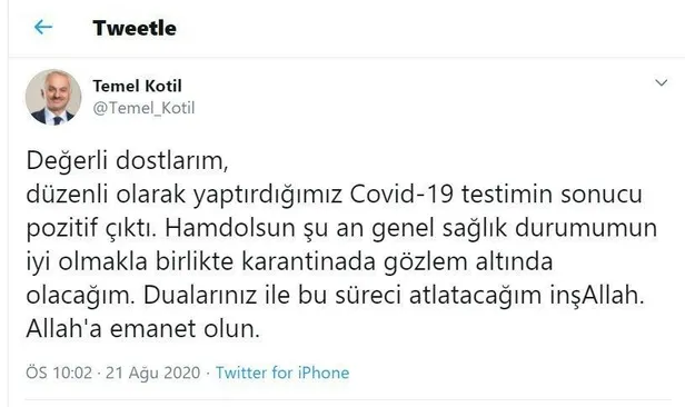 Kovid-19'a yakalanan TUSAŞ Genel Müdürü Temel Kotil yoğun bakıma alındı-1