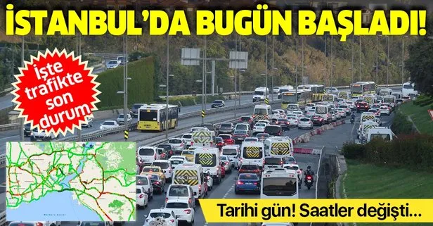 Son dakika: İstanbul’da kademeli mesai başladı: Trafik yoğunluğu yüzde 42’ye ulaştı