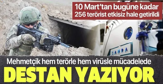 Mehmetçik’ten hem terörle hem de Kovid-19’la mücadele: 10 Mart’tan bugüne ise 256 PKK/YPG’li etkisiz hale getirdi