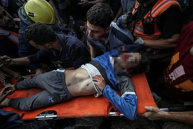 İşgalci devlet 10 gündür katliam yapıyor! Gazze'deki soykırımın boyutu havadan görüntülendi-10