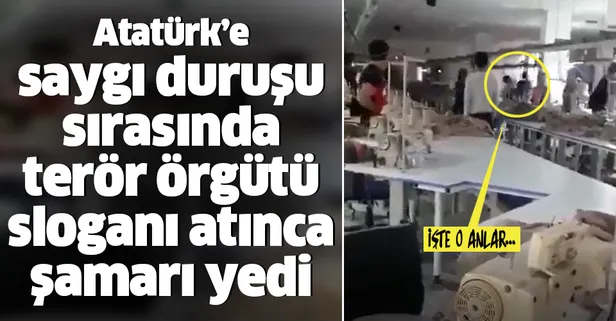 Atatürk'e saygı duruşunda bulunmayıp terör örgütü sloganı atan işçi dayak yedi