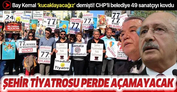 CHP’li Antalya Büyükşehir Belediyesi’nin işten çıkardığı 49 tiyatrocudan eylem