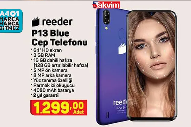 A101'de satılan Reeder P13 akıllı cep telefonu özellikleri nelerdir? Reeder P13 model telefon alınır mı? Fiyatı nedir?