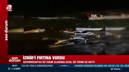 İzmir’de fırtına tekneleri batırdı