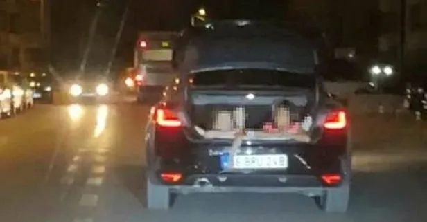 Ankara’da çocukların otomobil bagajında tehlikeli yolculuğu