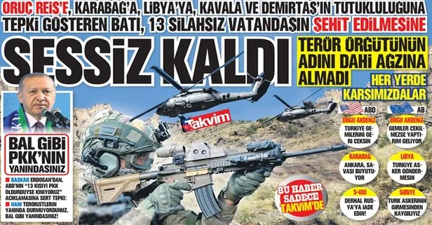 Türkiye’nin attığı her adıma tepki gösteren Batı, PKK’nın 13 vatandaşımızın şehit edilmesiyle ilgili tek kelime etmedi!