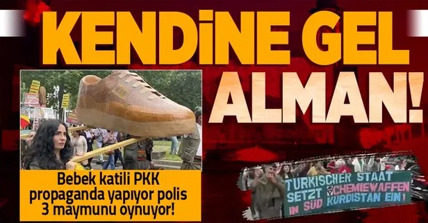 Almanya’da skandal görüntüler! Bebek katili PKK propaganda yaptı Alman polisi göz yumdu!