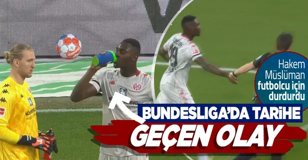 Bundesliga'da tarihe geçen olay! Mainz 05 forması giyen Moussa Niakhate'nin orucunu açması için hakem oyunu durdurdu