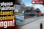 Cerrahpaşa Tıp Fakültesi bahçesinde yangın!