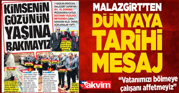 Başkan Recep Tayyip Erdoğan'dan Malazgirt'te önemli açıklamalar