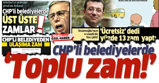 CHP’li belediyelerde toplu zam