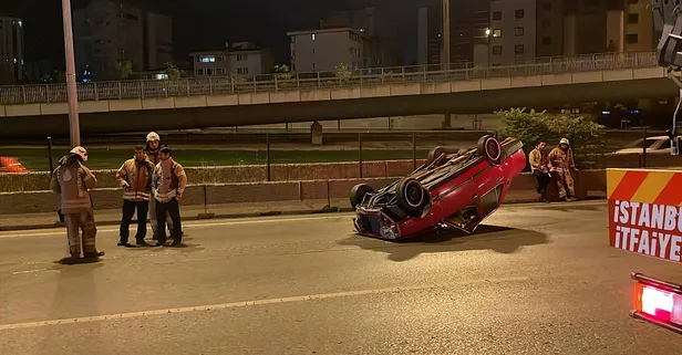Takla attı aracı bırakıp kaçtı! Yer: Ataşehir