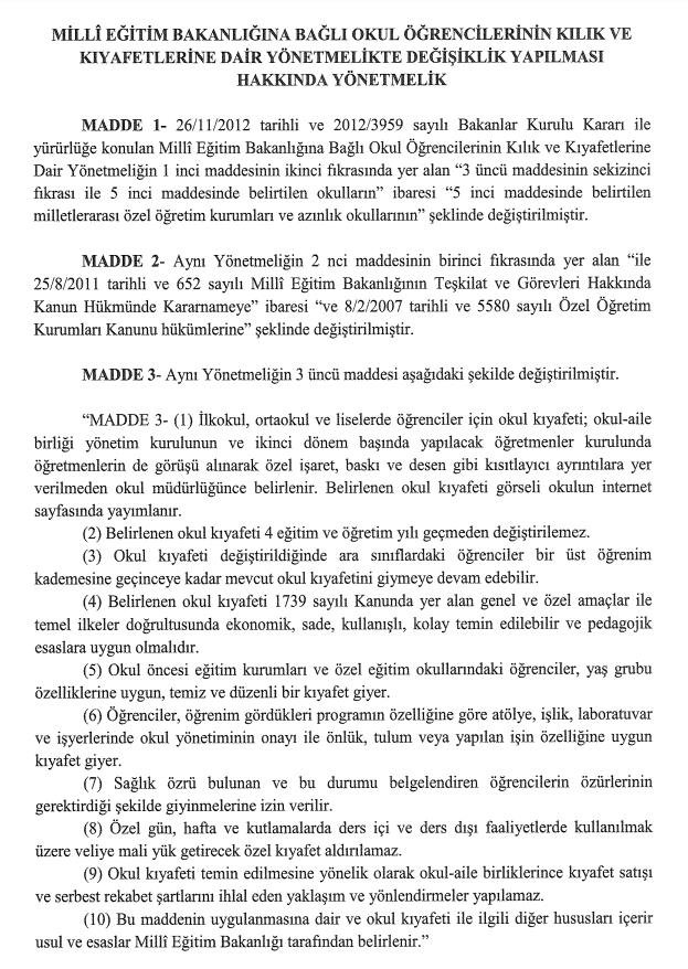 Resmi Gazete'de yayımlanan karar (Resmi Gazete internet sitesi/Ekran görüntüsü)