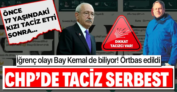 CHP’de taciz serbest! 17 yaşındaki kızı taciz eden isimden bir taciz daha!