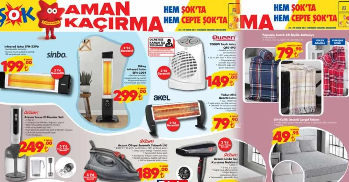 ŞOK bu haftaki aktüel ürünlere kataloğu ile diğer zincir marketlere fark attı! Kapanın elinde kalacak! İndirimler 9 Kasıma kadar devam ediyor