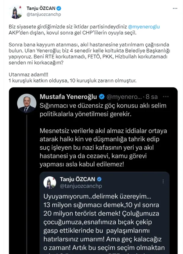 CHP'li Tanju Özcan ve DEVA Partili Mustafa Yeneroğlu arasında Nazi kavgası! "Bu kafanın yeri ya akıl hastanesi ya da cezaevi"-12